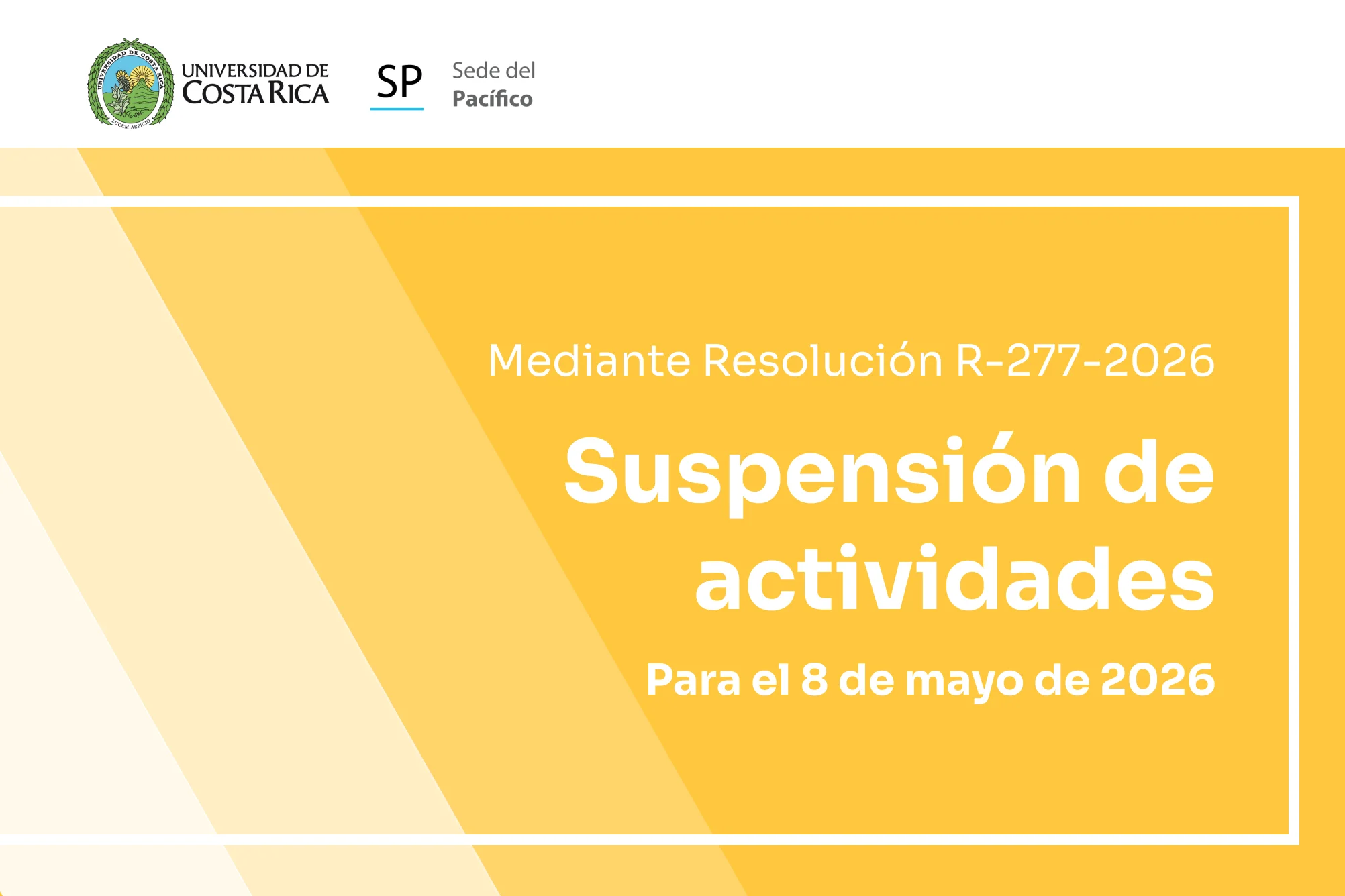 Suspensión de actividades – 8 de mayo 2026
